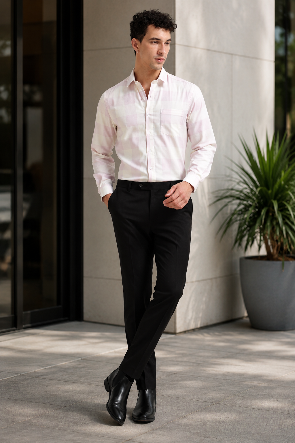 Black 4-Way Stretch Formal Trouser