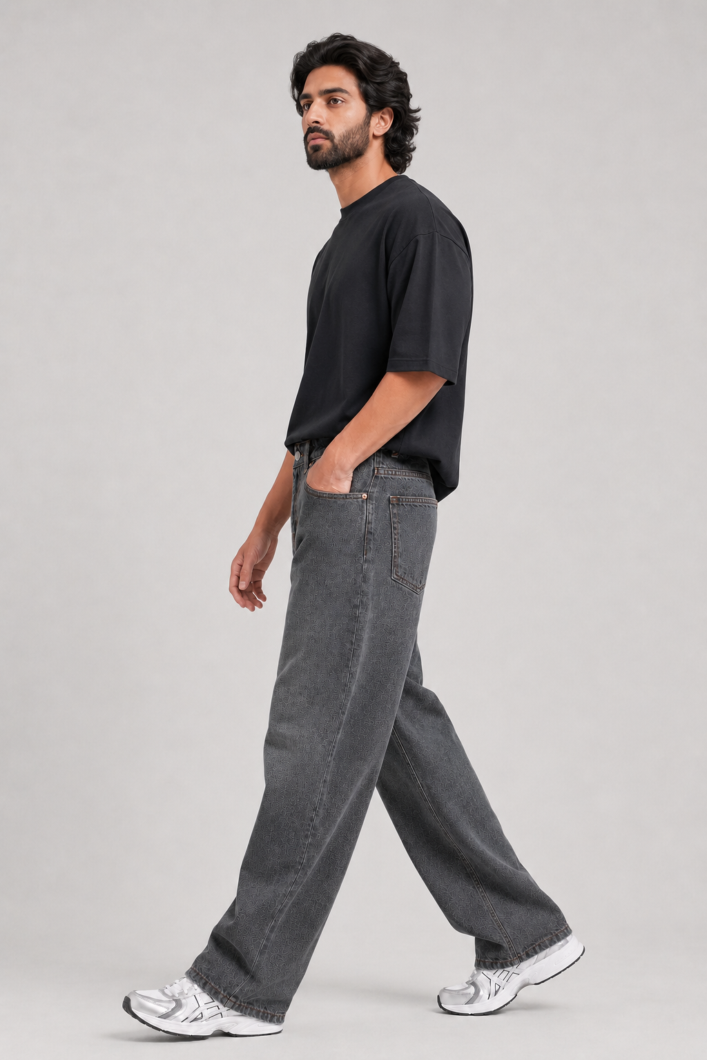 Titanium Grey Baggie Fit Denim