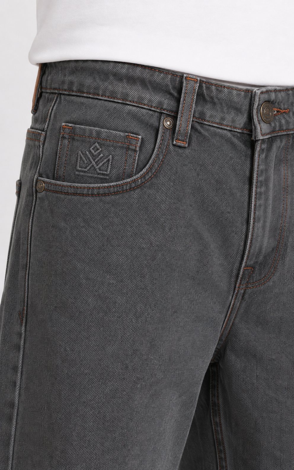 Smoke Grey Baggie Fit Denim