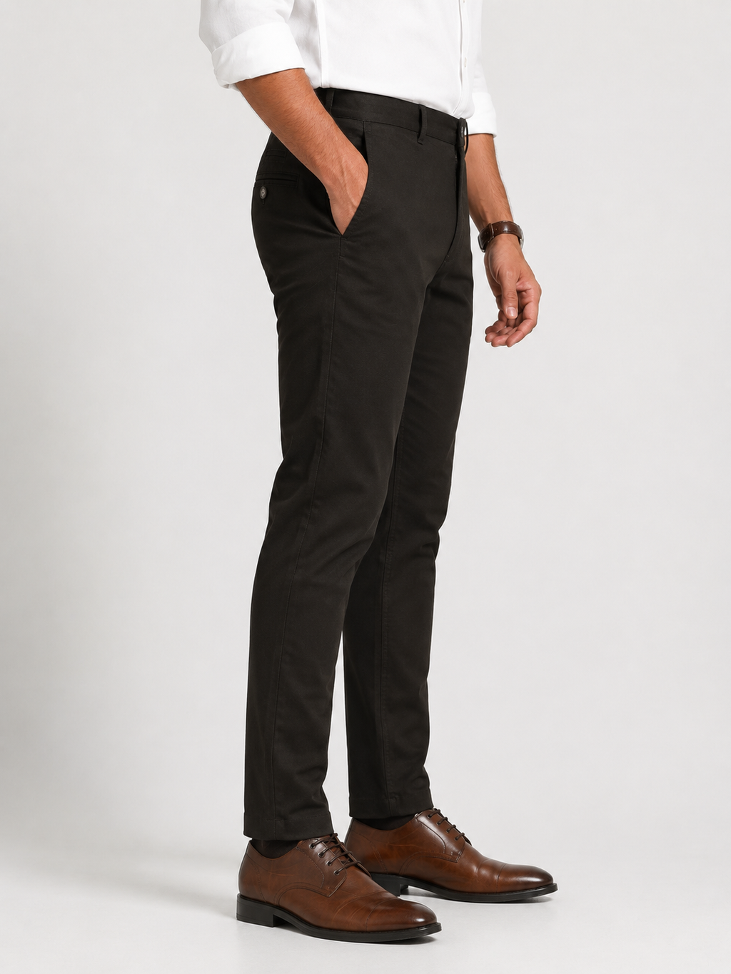 Dark Olive Brown Dobby Trouser