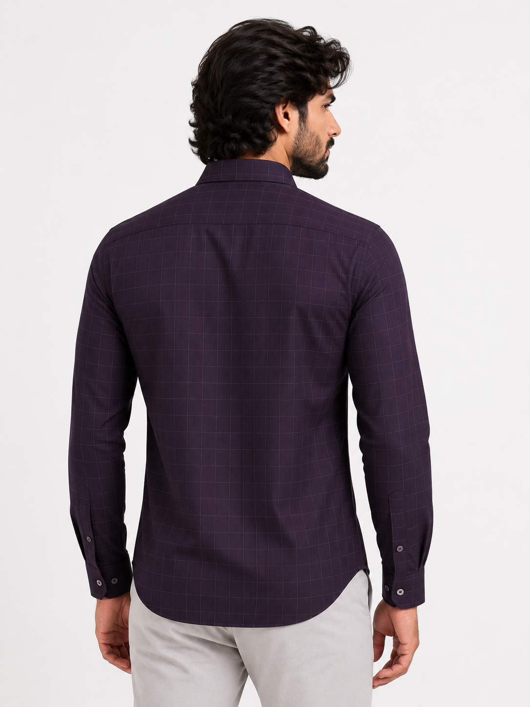 Aubergine Tectonic Jacquard Shirt