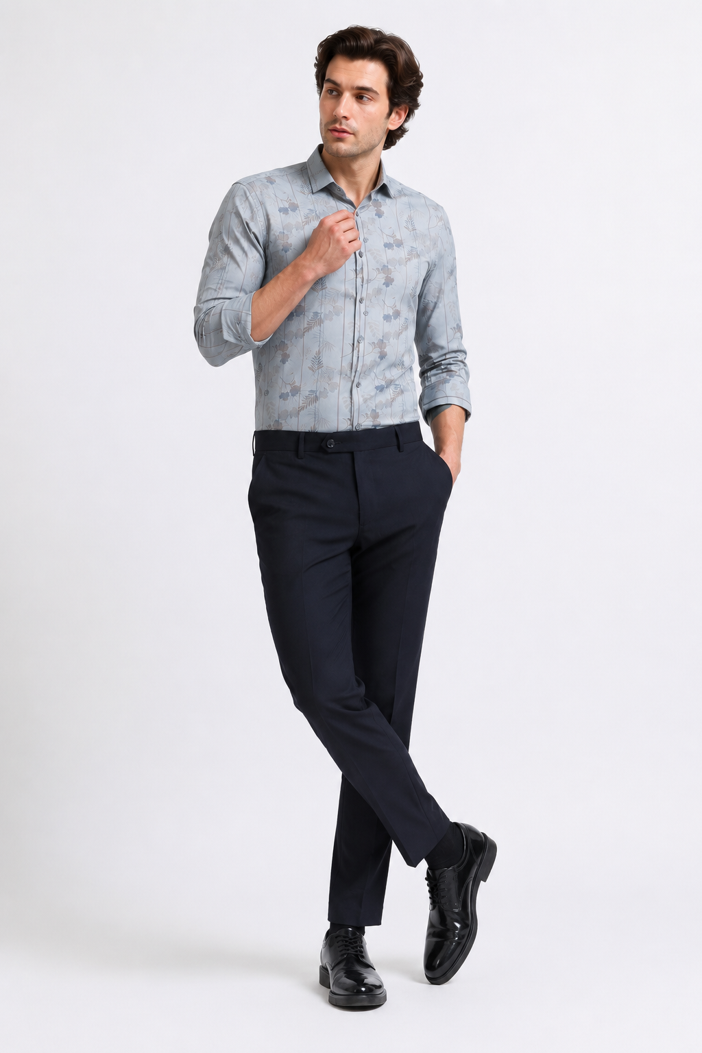 Ink Blue 4-Way Stretch Formal Trouser
