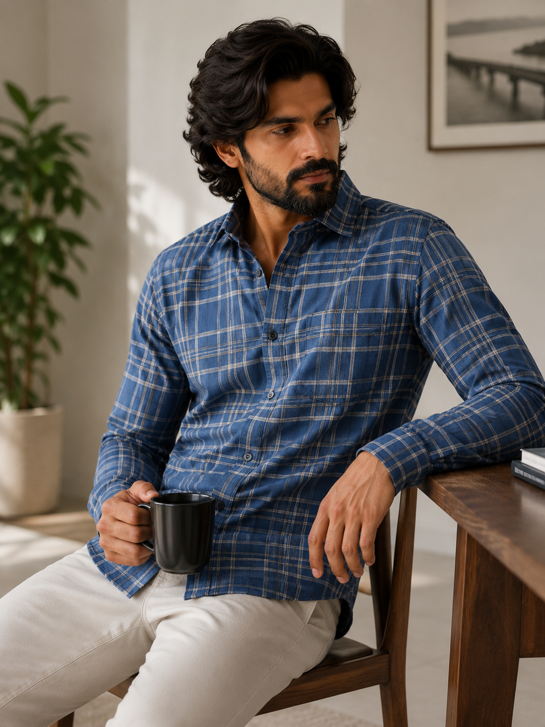Graphite Blue Jacquard Shirt