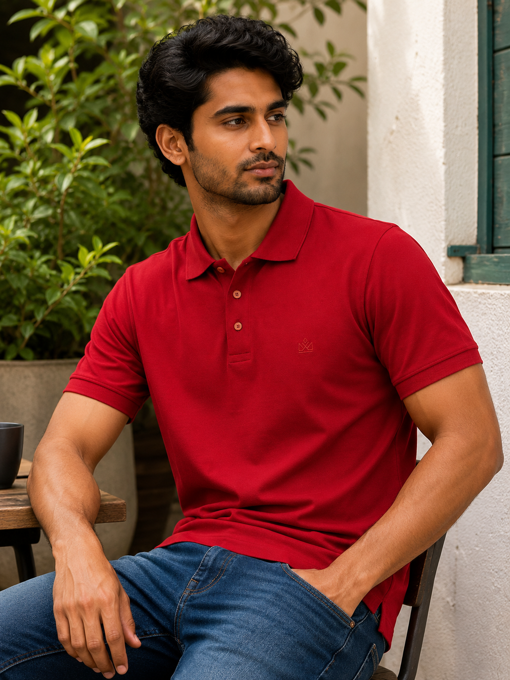 Premium Crimson Red Piqué Polo T-Shirt