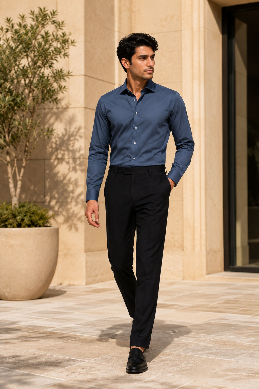 Black Essential Stretch Formal Pant