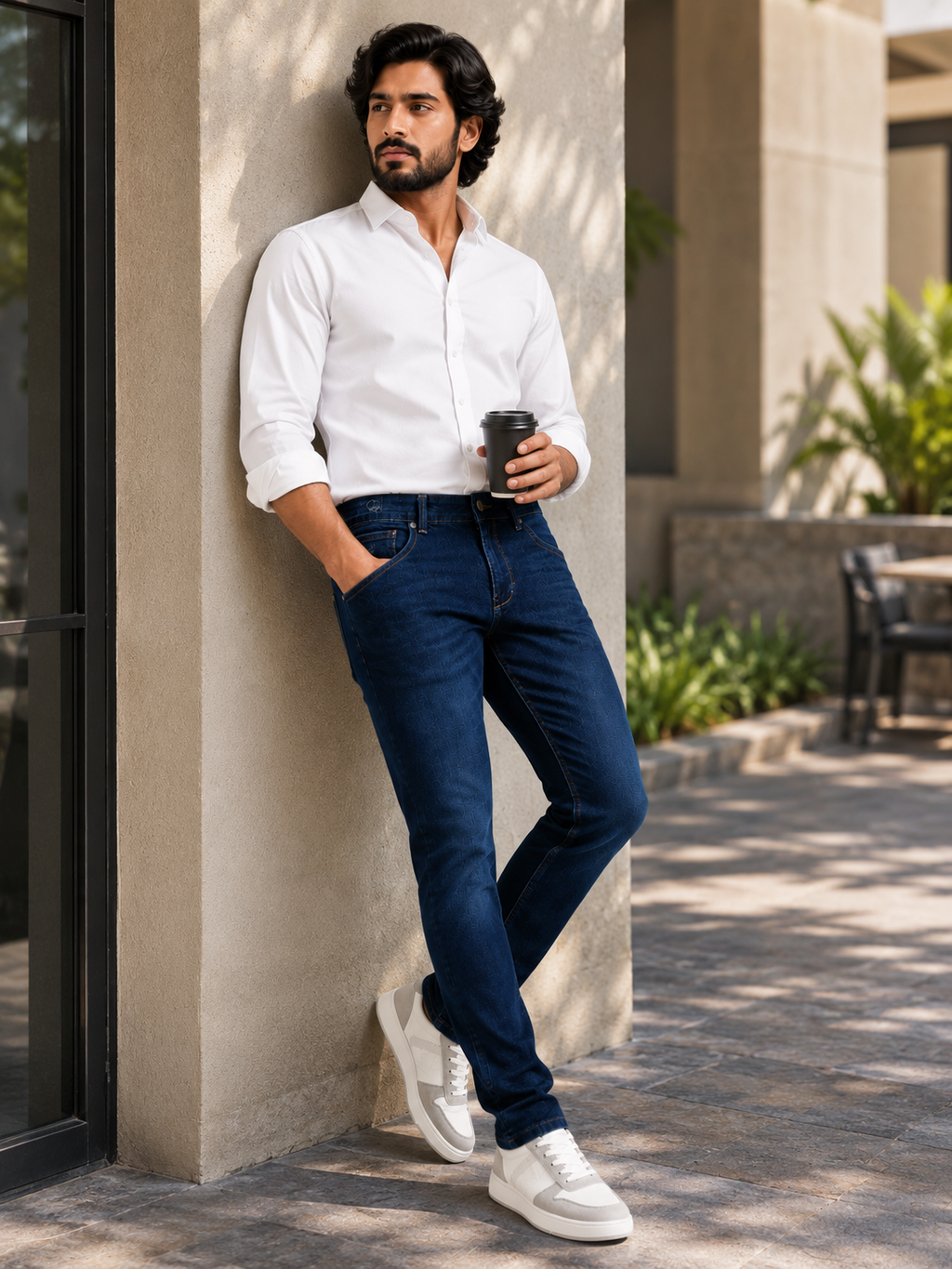 Indigo Dark Blue Slim Fit Denim