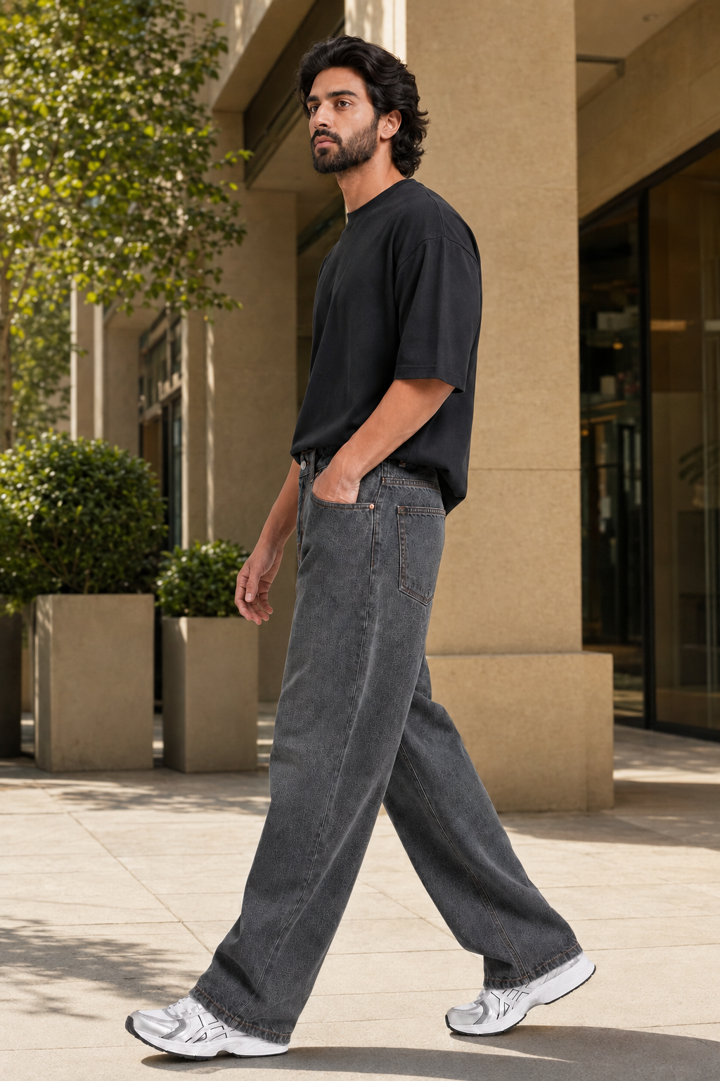 Titanium Grey Baggie Fit Denim