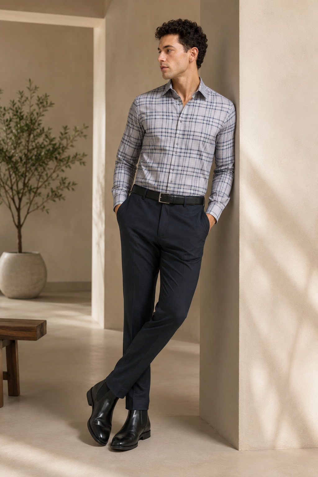 Dark Blue 4-Way Stretch Formal Trouser
