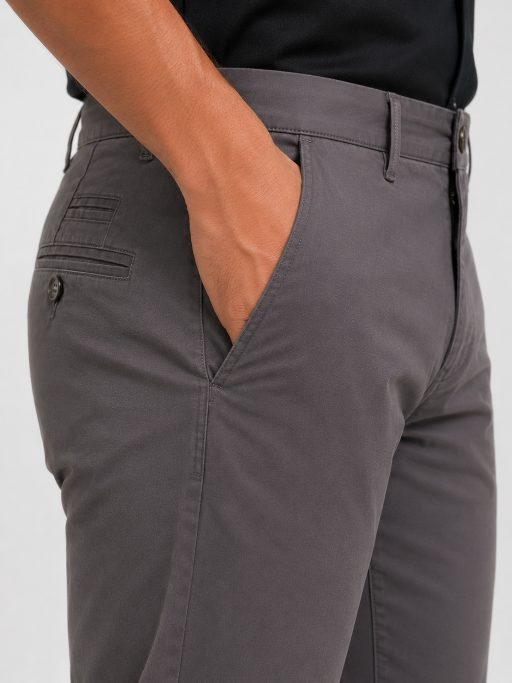 Cement Grey Cotton Trouser