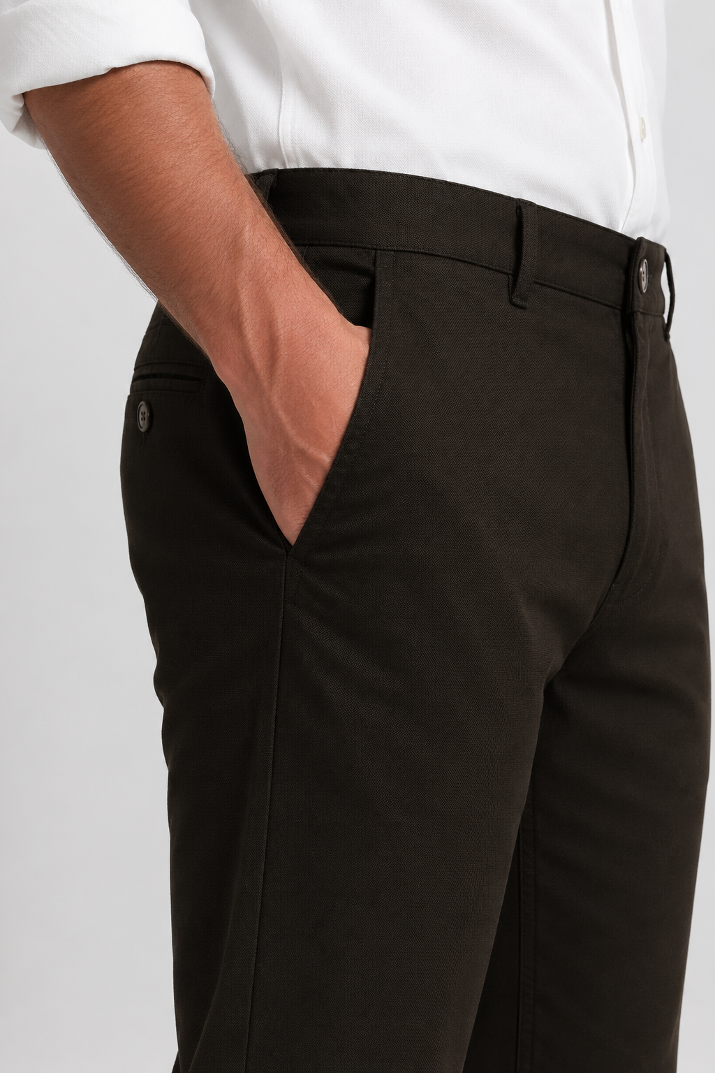 Dark Olive Brown Dobby Trouser