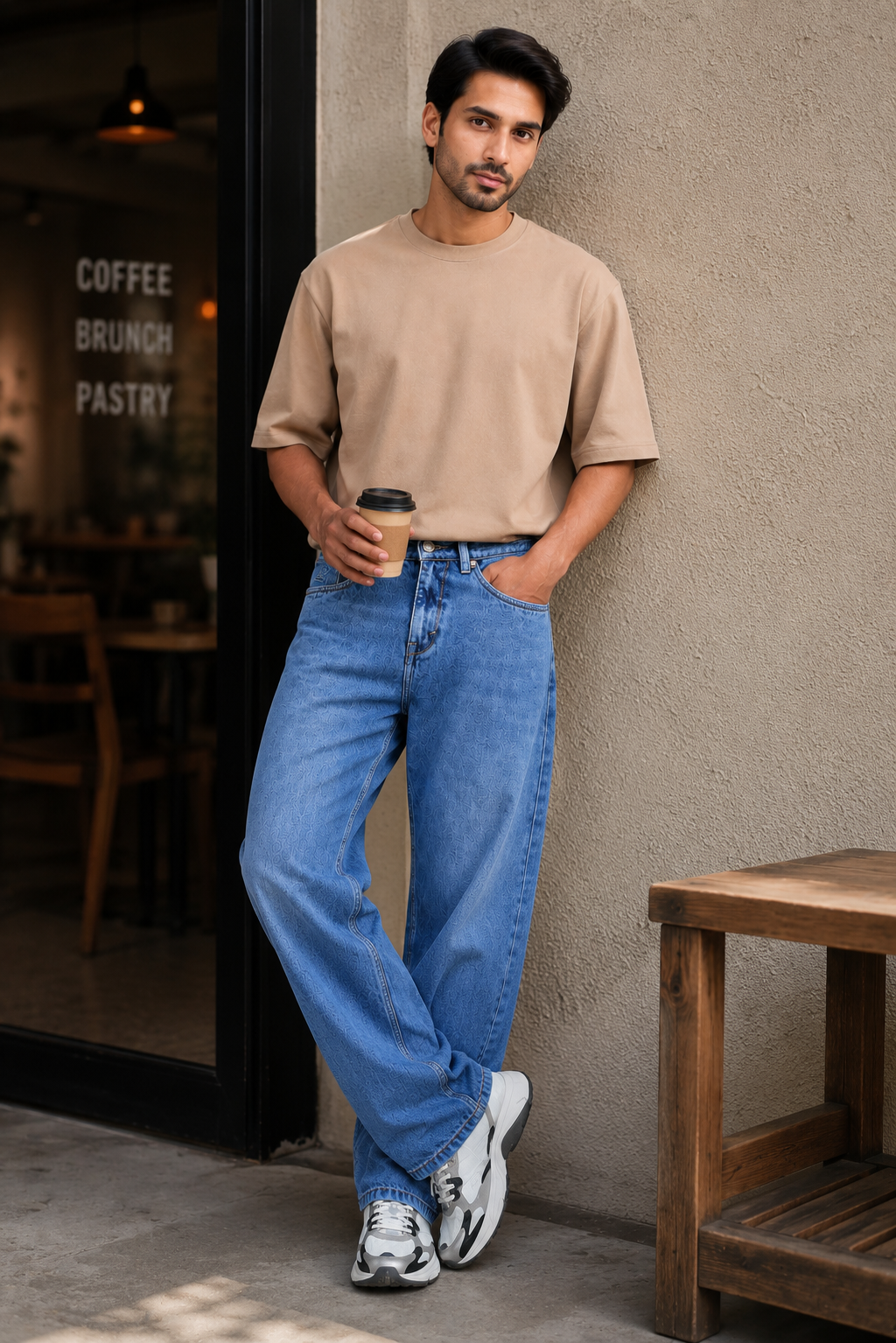 Stone Blue Baggie Fit Denim