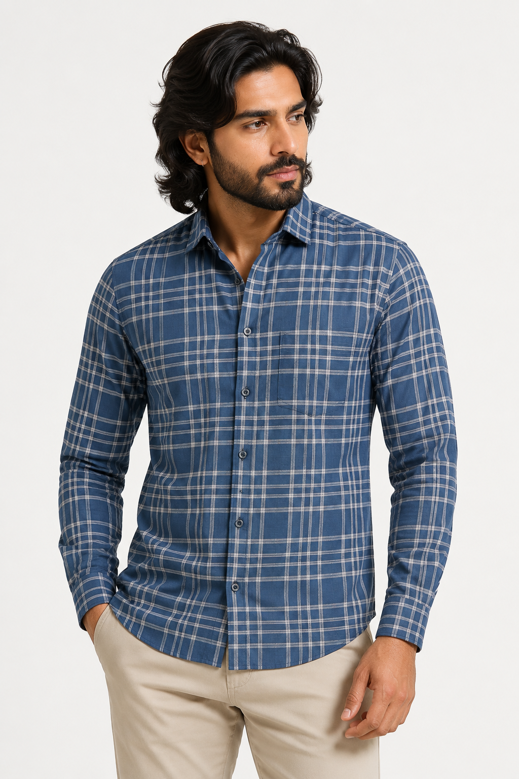 Graphite Blue Jacquard Shirt