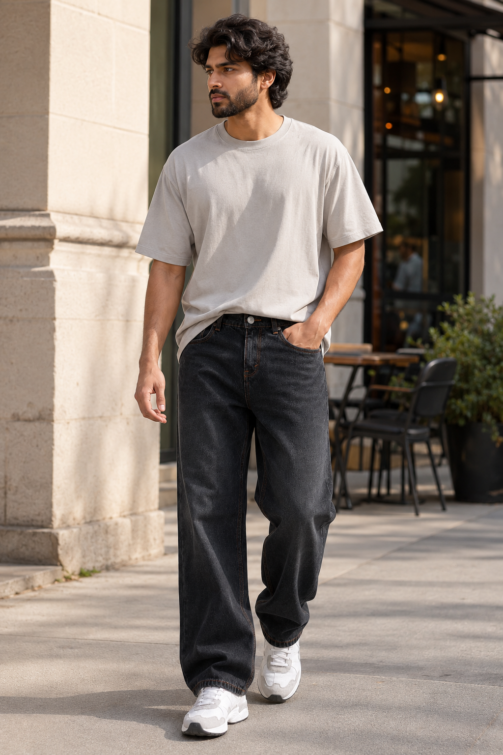 Faded Black Baggie Fit Denim