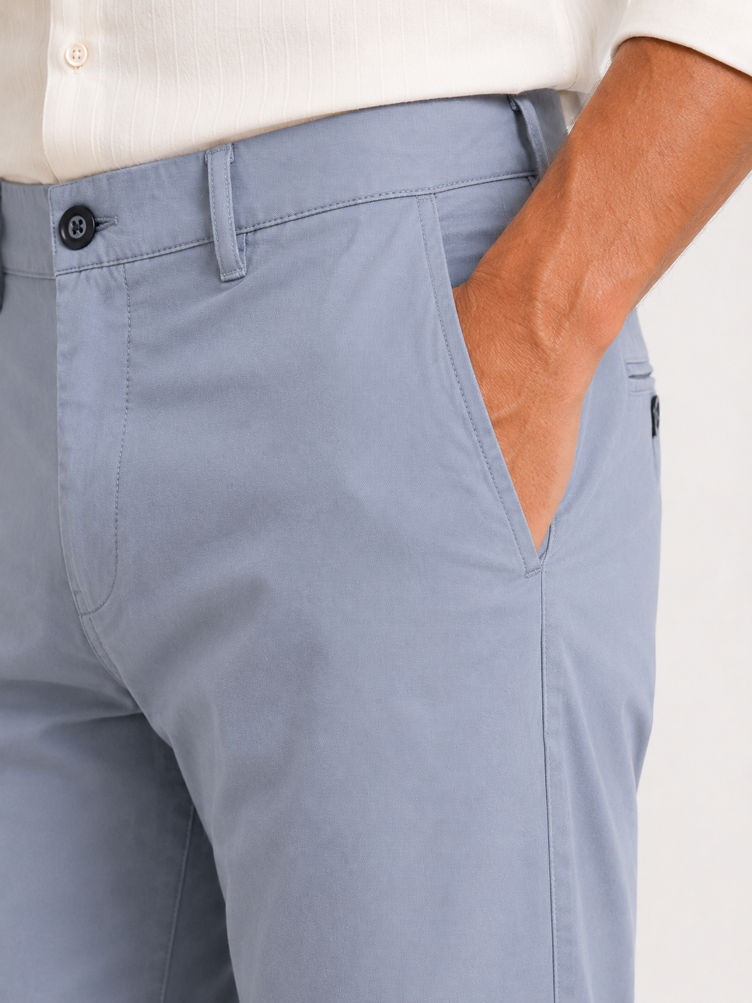 Bluish Grey Cotton Trousers
