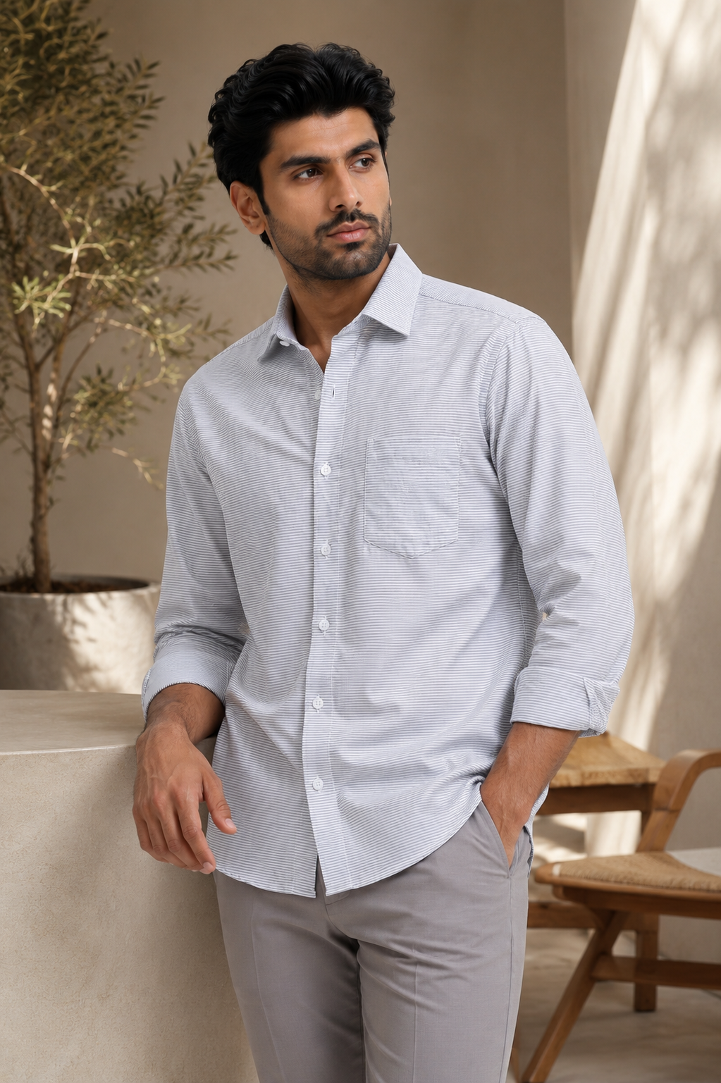 Silver Lined Jacquard Shirt