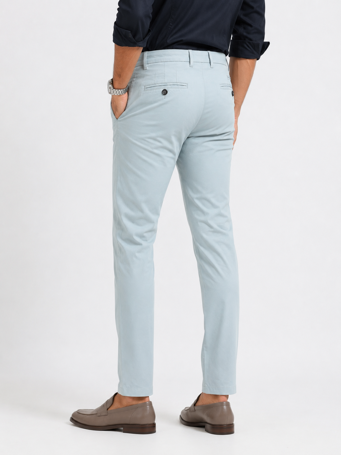 Bluish Grey Twill Trouser
