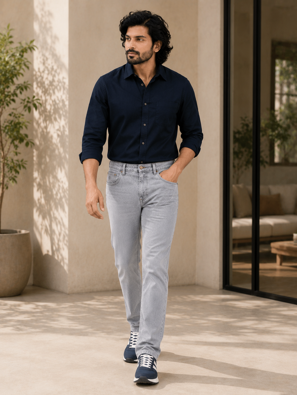 Dark Grey Slim Fit Denim