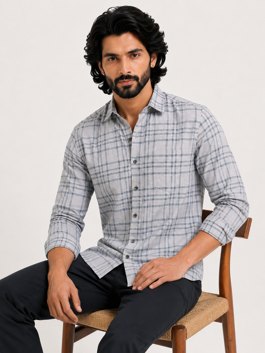 Mist Grey Jacquard Shirt