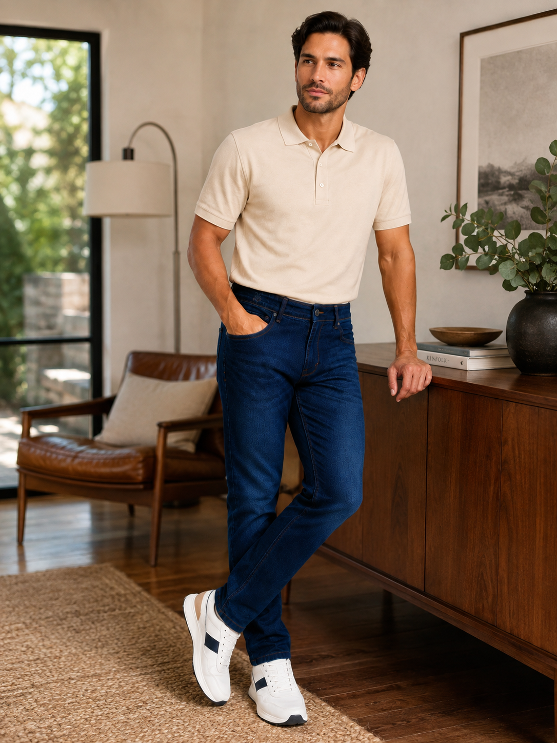 Medium Dark Blue Slim Fit Denim