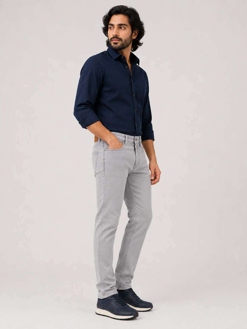 Light Grey Slim Fit Denim