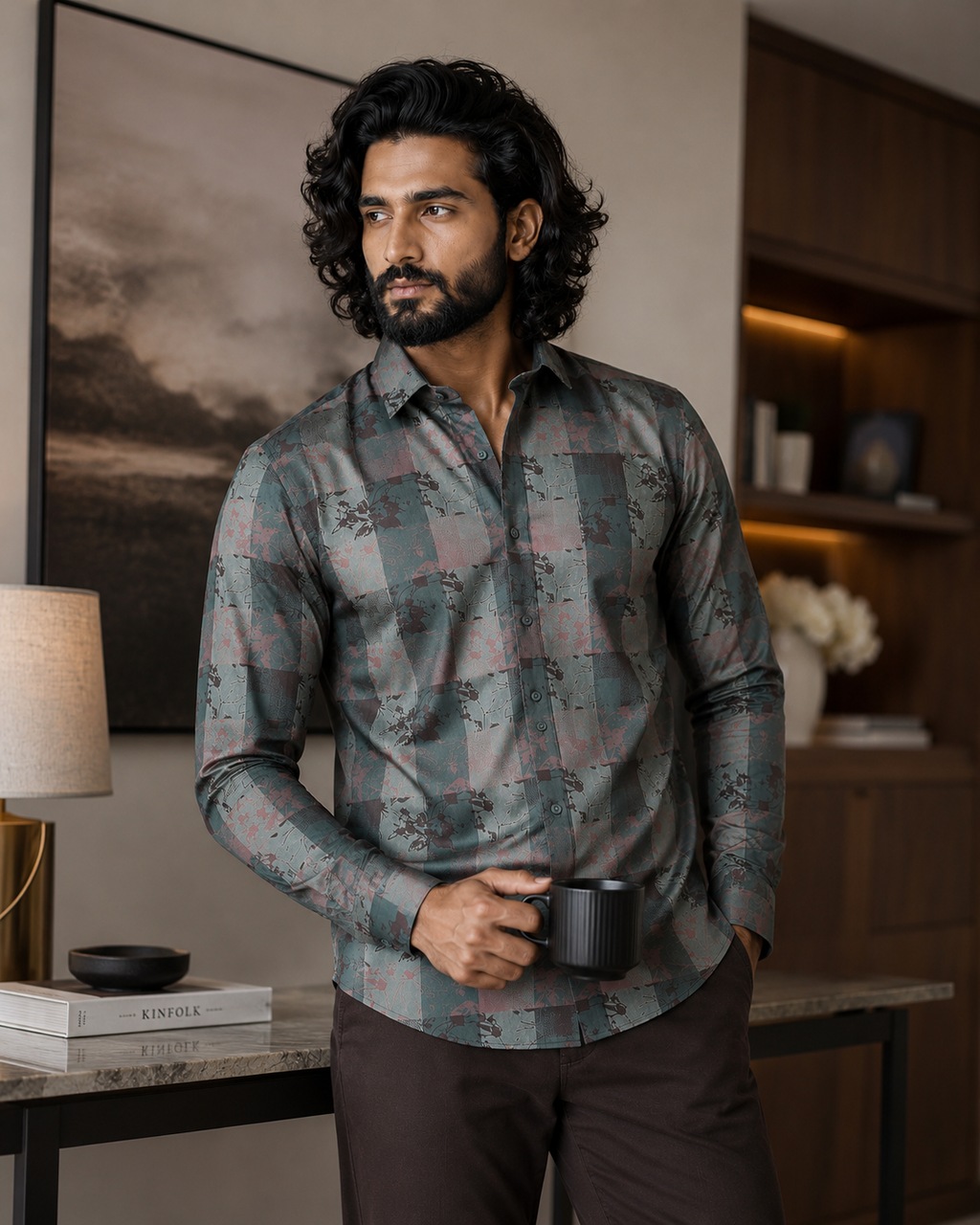 Abstract Forest Jacquard Shirt