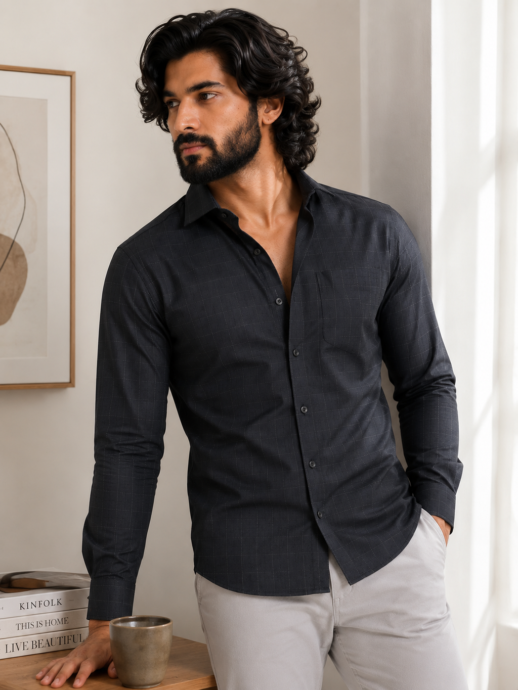 Iron Grey Jacquard Shirt