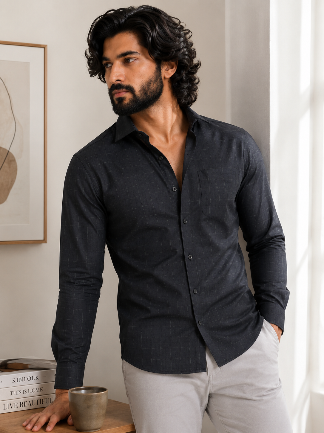Iron Grey Jacquard Shirt