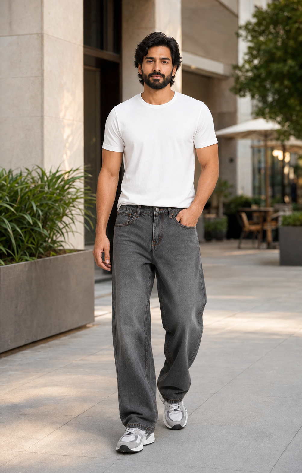 Smoke Grey Baggie Fit Denim