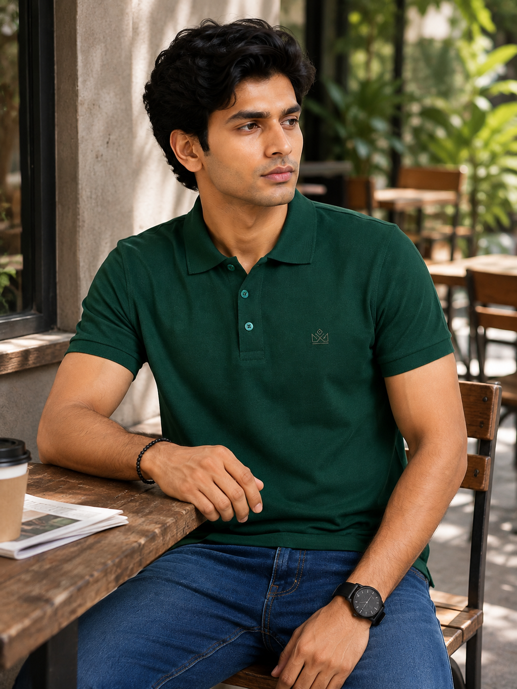 Forest Green Piqué Polo T-Shirt