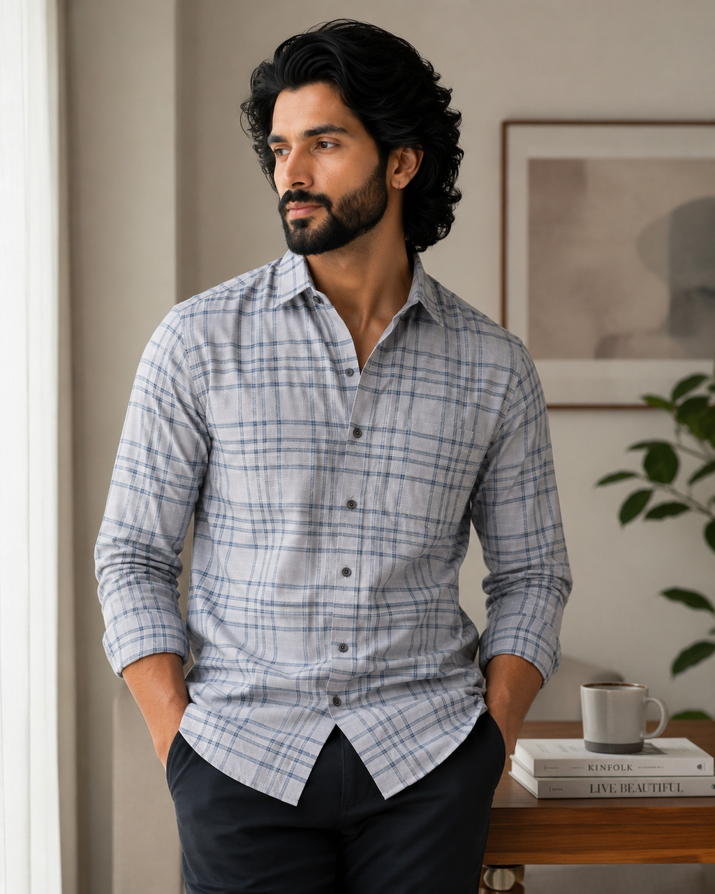 Mist Grey Jacquard Shirt