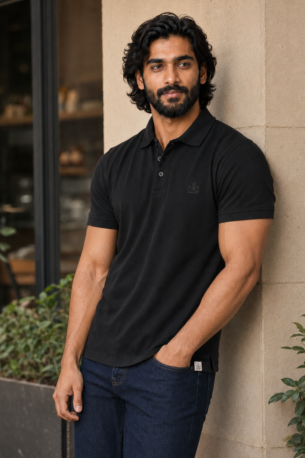 Premium Black Piqué Polo T-Shirt