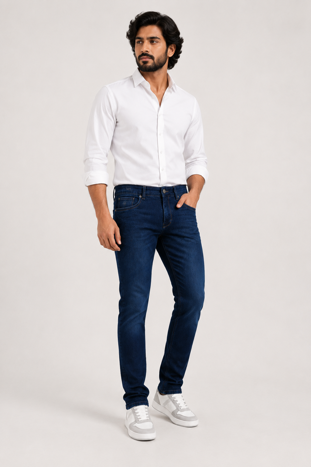 Indigo Dark Blue Slim Fit Denim