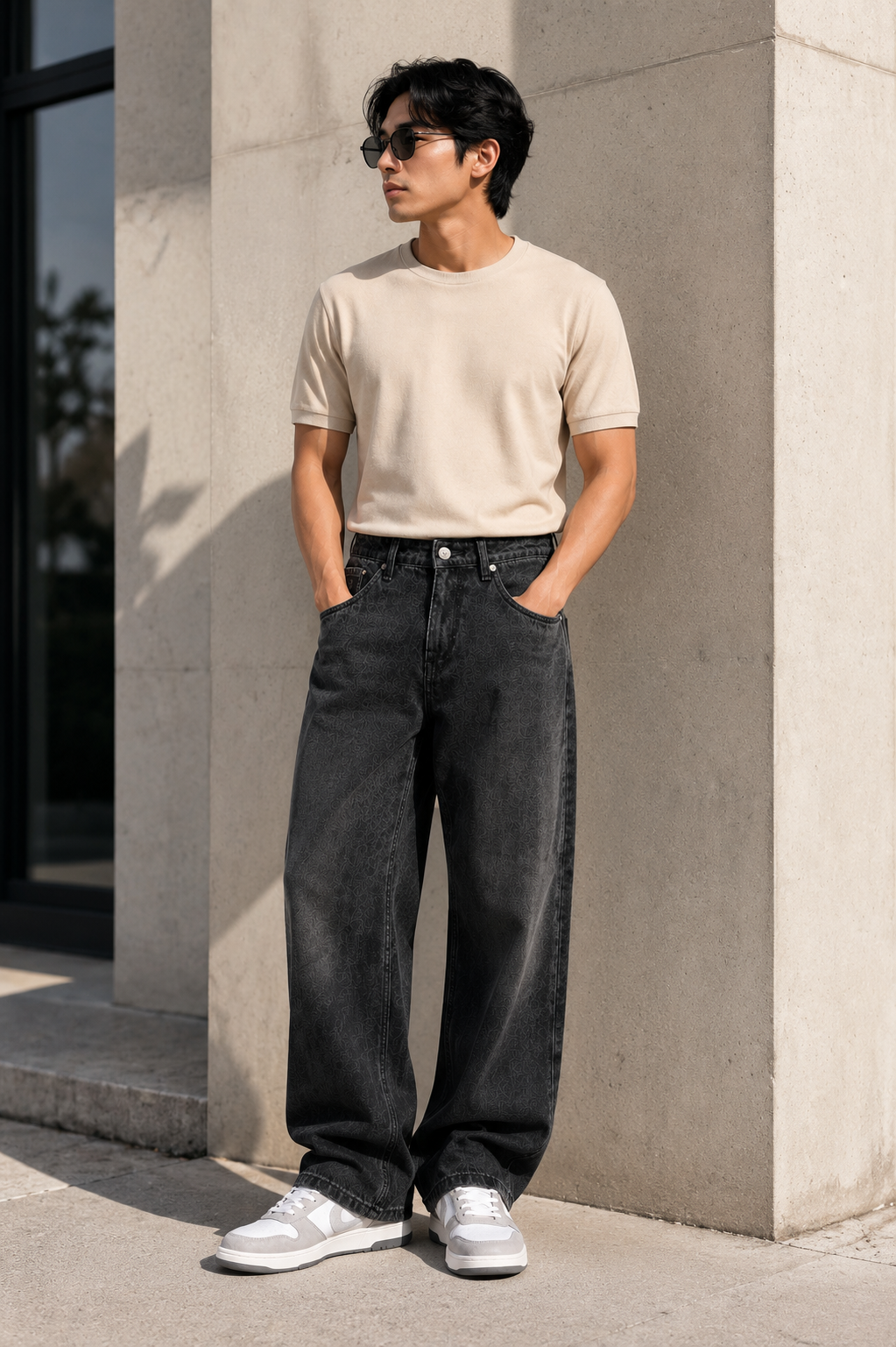 Carbon Black Baggie Fit Denim