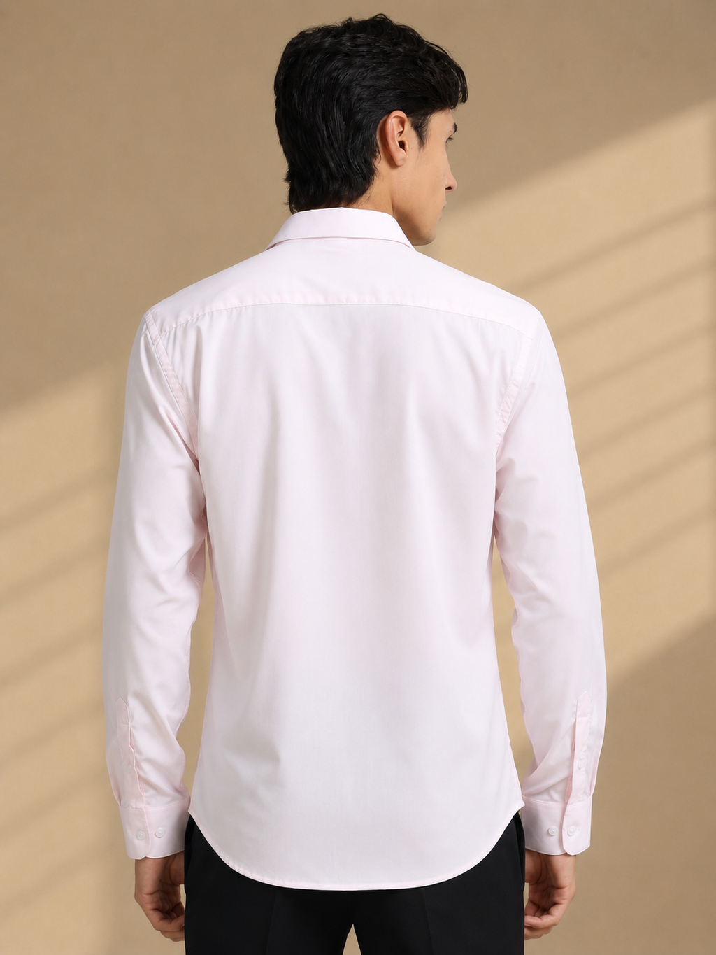 Morning Rose Cotton Satin Stretch Solid Shirt