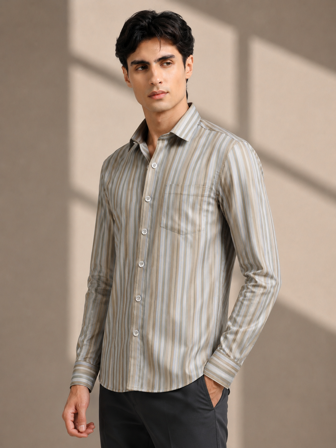 Sahara Stripe Jacquard Artisan Shirt