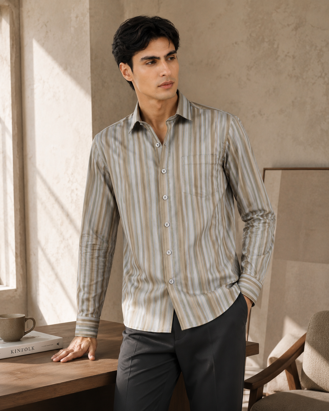 Sahara Stripe Jacquard Artisan Shirt