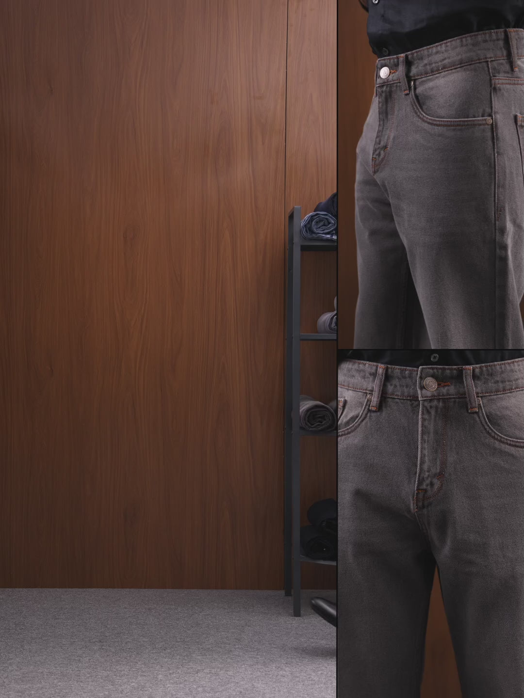 Titanium Grey Baggie Fit Denim Jeans