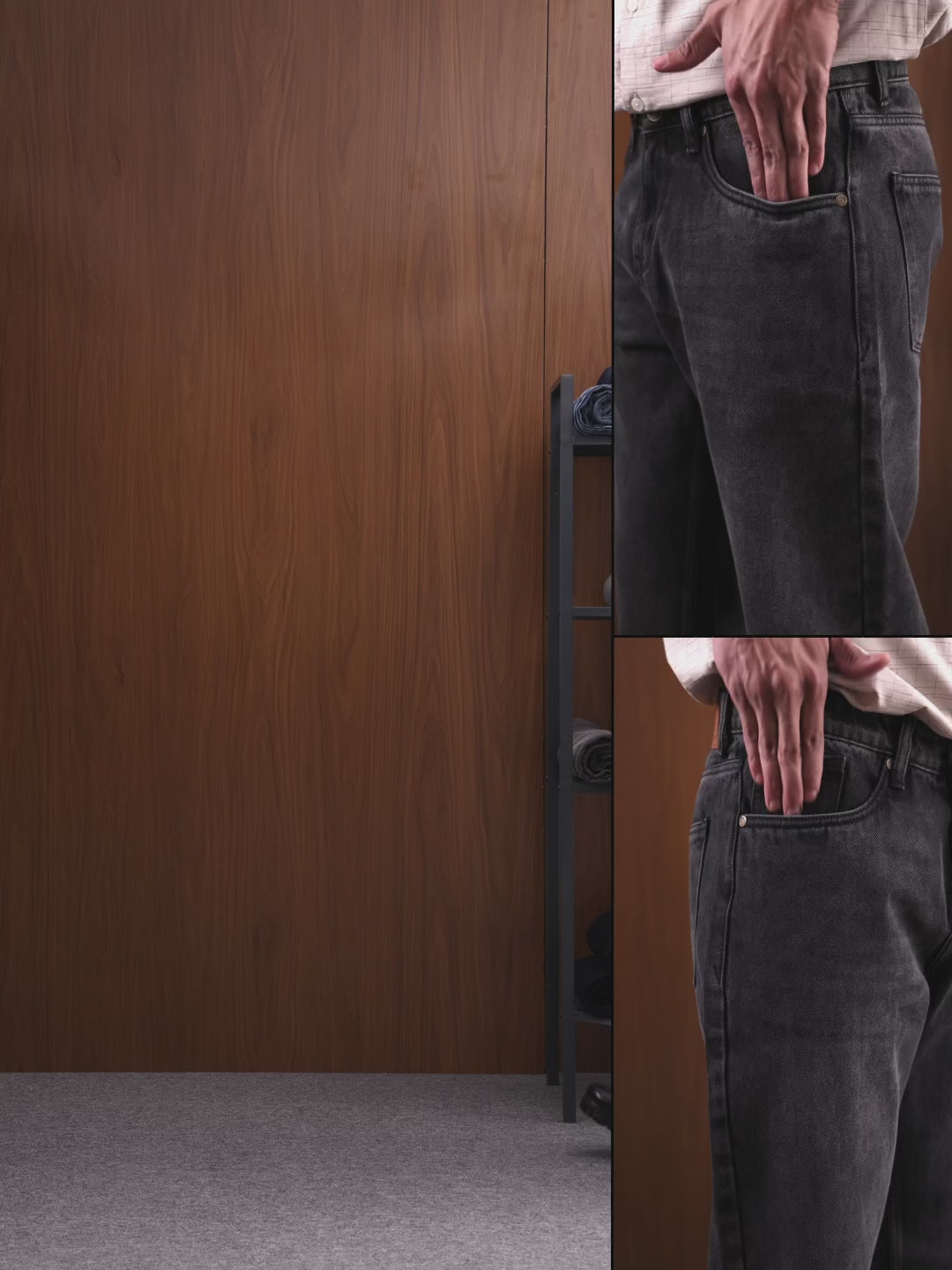 Carbon Black Baggie Fit Denim Jeans